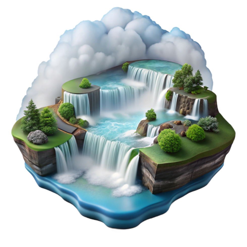 wonderful creative Niagara Falls Horseshoe Falls Mist and Spray Cutout professional png