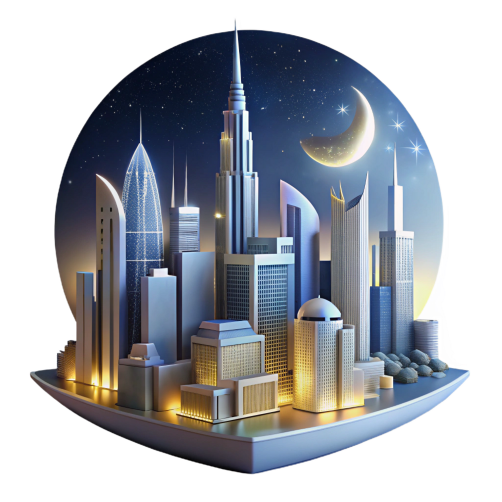 beautiful modern Night Photography Cityscape Long Exposure Cutout high quality png