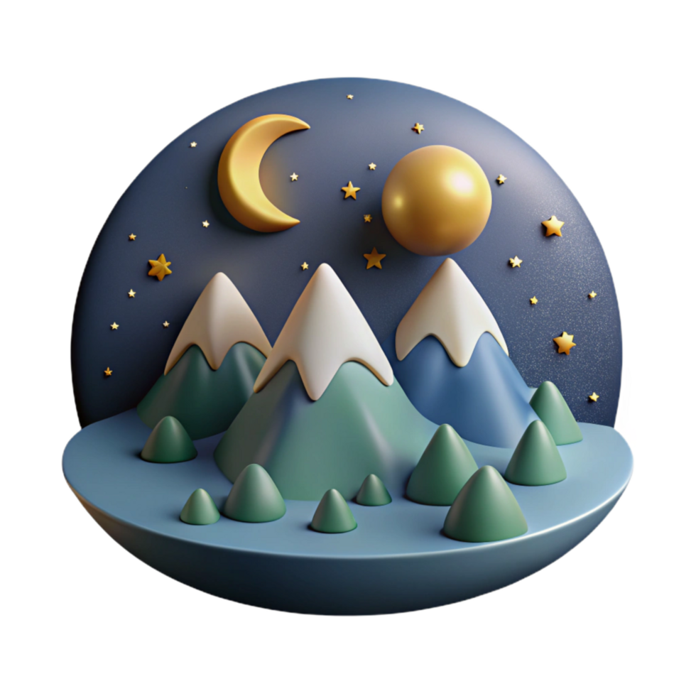 stunning creative Night Photography of Starry Sky and Mountains Transparent Background premium png