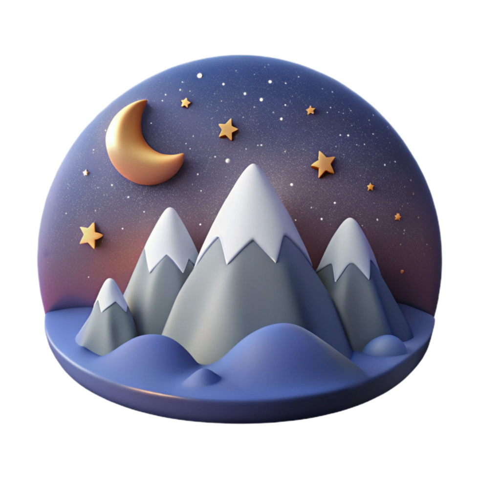 stunning minimalist Night Photography of Starry Sky and Mountains Transparent Background authentic png
