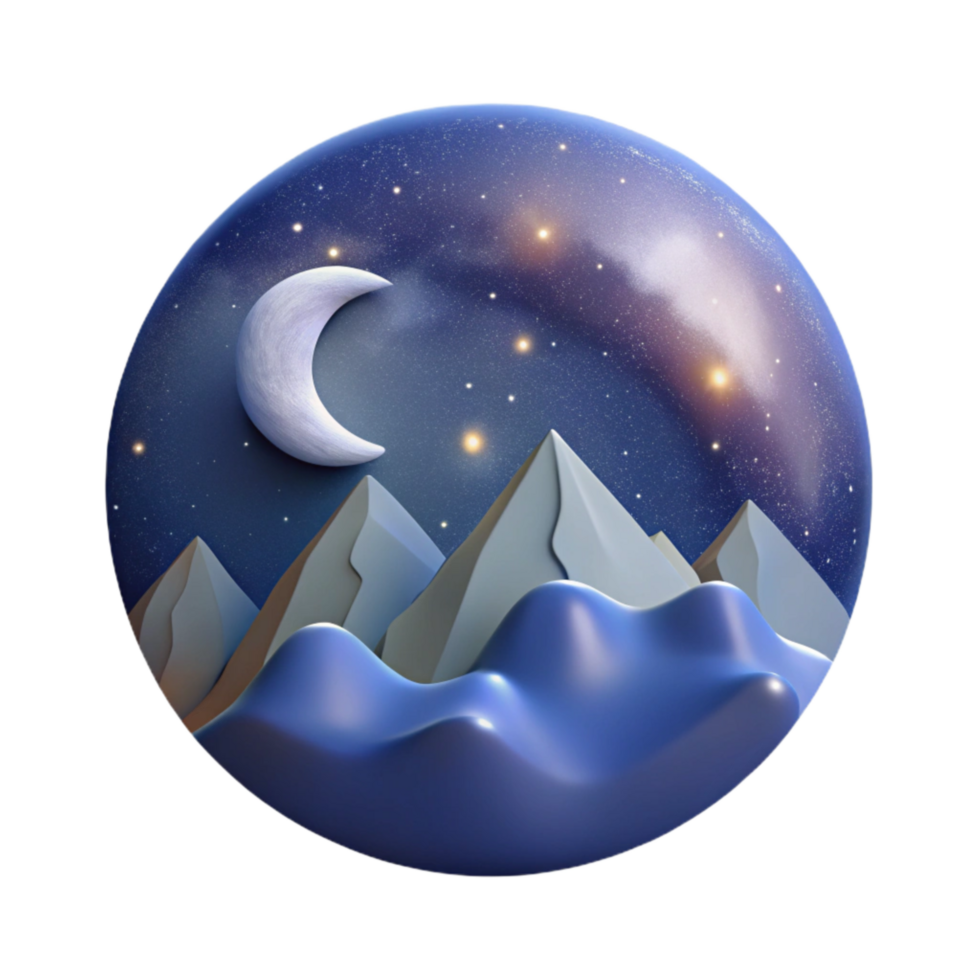 extraordinary minimalist Night Photography of Starry Sky and Mountains Transparent Background original png