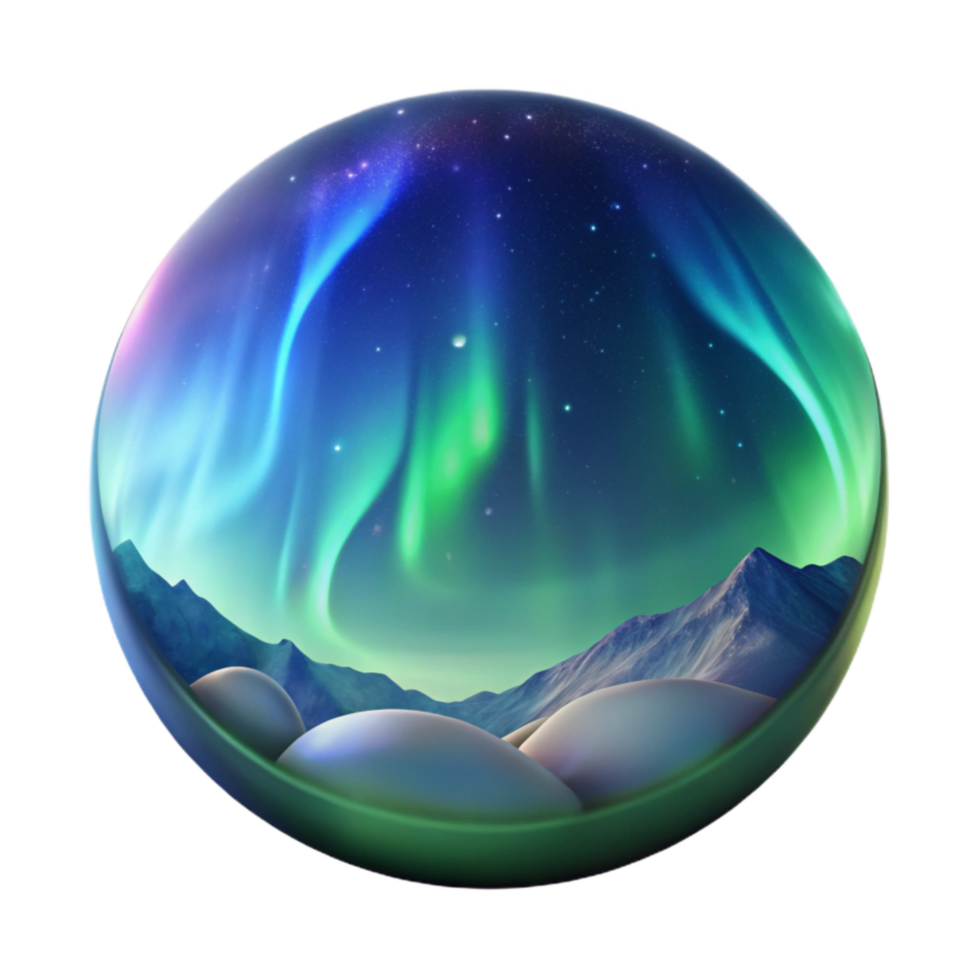 impressive modern Northern Lights Aurora Borealis Isolated genuine png