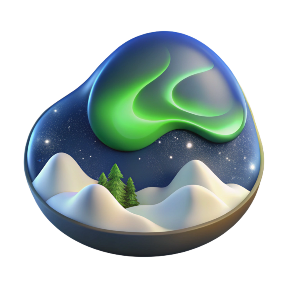 beautiful classic Northern Lights Green Aurora Borealis Night Sky Cutout professional png