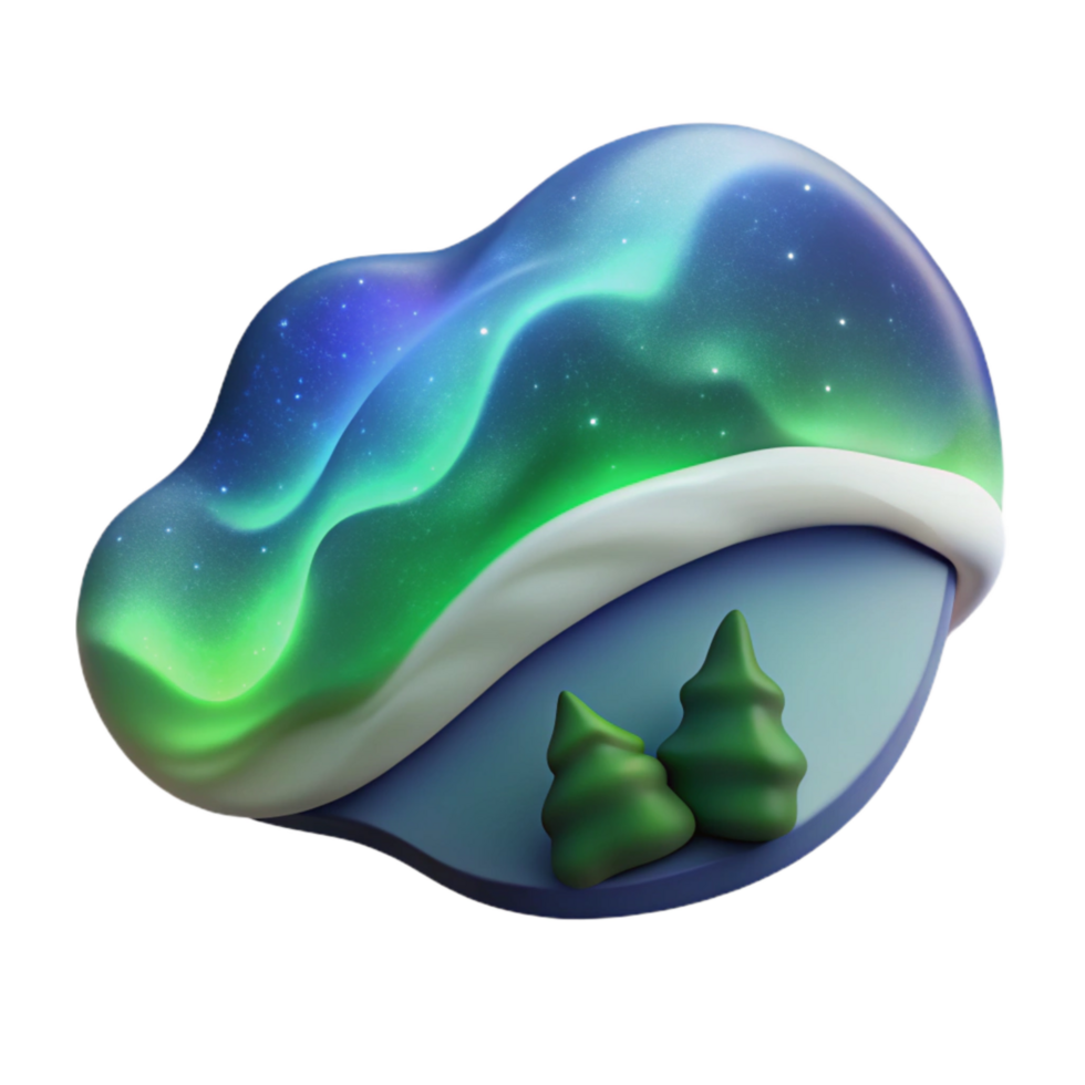 impressive artistic Northern Lights Green Aurora Borealis Night Sky Cutout png