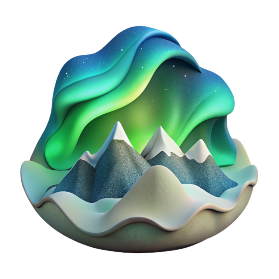 vibrant classic Northern Lights Photography Composition Cutout Image professional png