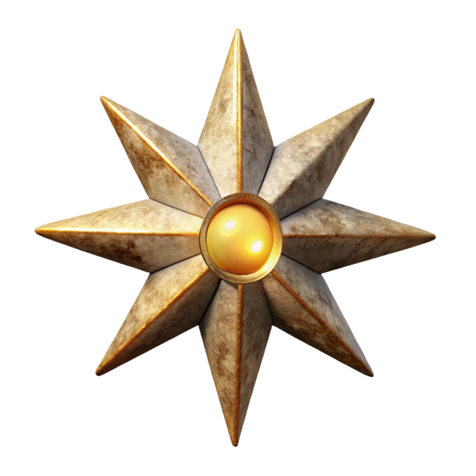 dramatic minimalist North Star Cutout with Guiding Light premium png
