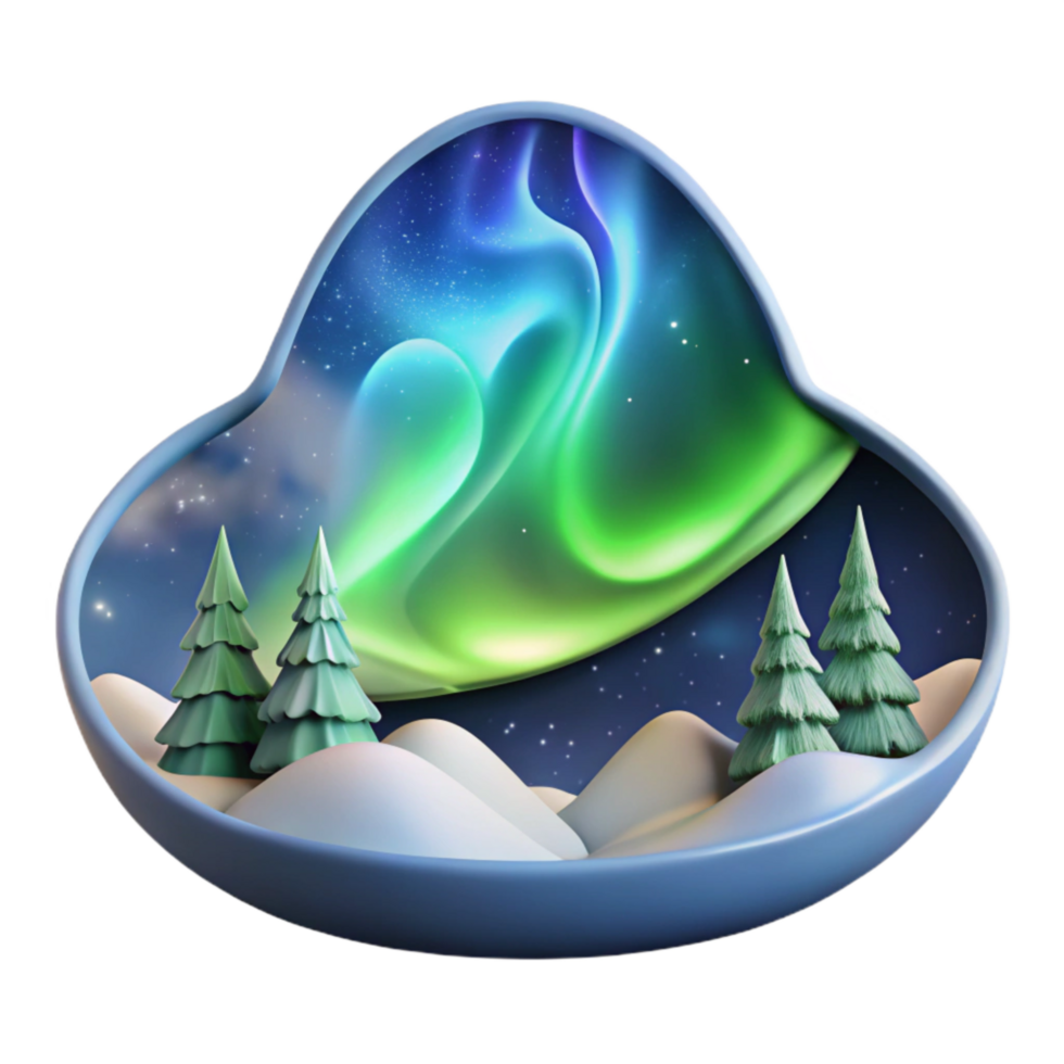 wonderful modern Northern Lights Photography Composition Cutout Image premium png