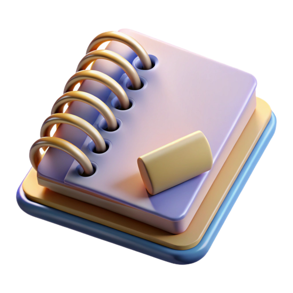 elegant classic Notebook Spiral Bound Open Isolated Element authentic png