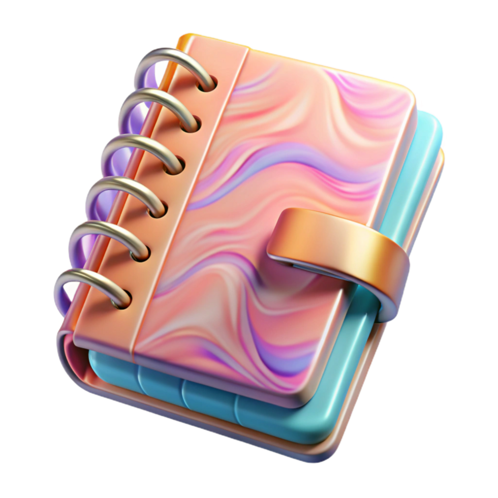 beautiful abstract Notebook Spiral Bound Transparent Background high resolution png