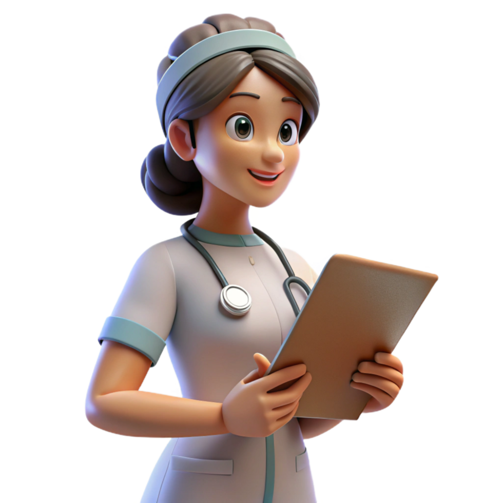 magnificent classic Nurse with Clipboard Side View Transparent Background exclusive png
