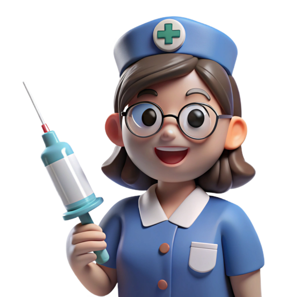 magnificent abstract Nurse with Syringe Side Angle Isolated Element high resolution png