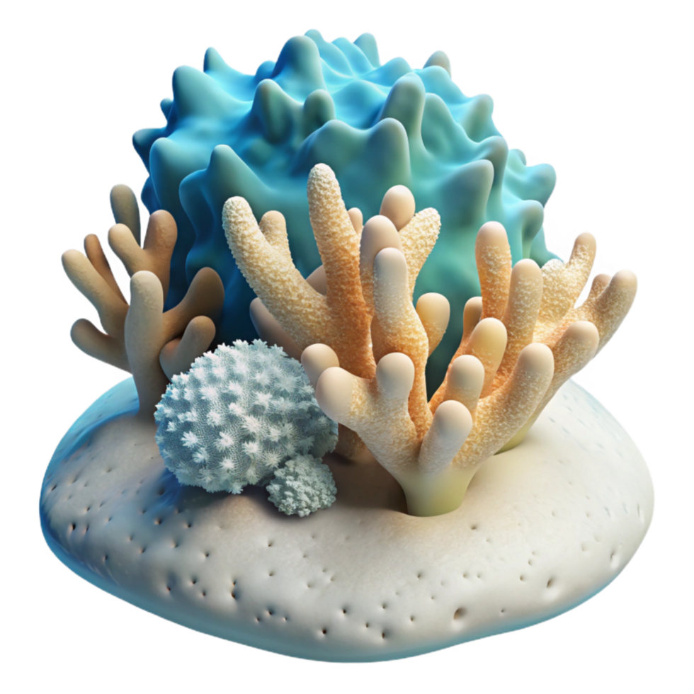 extraordinary minimalist Ocean Acidification Coral Bleaching Effect Isolated detailed png