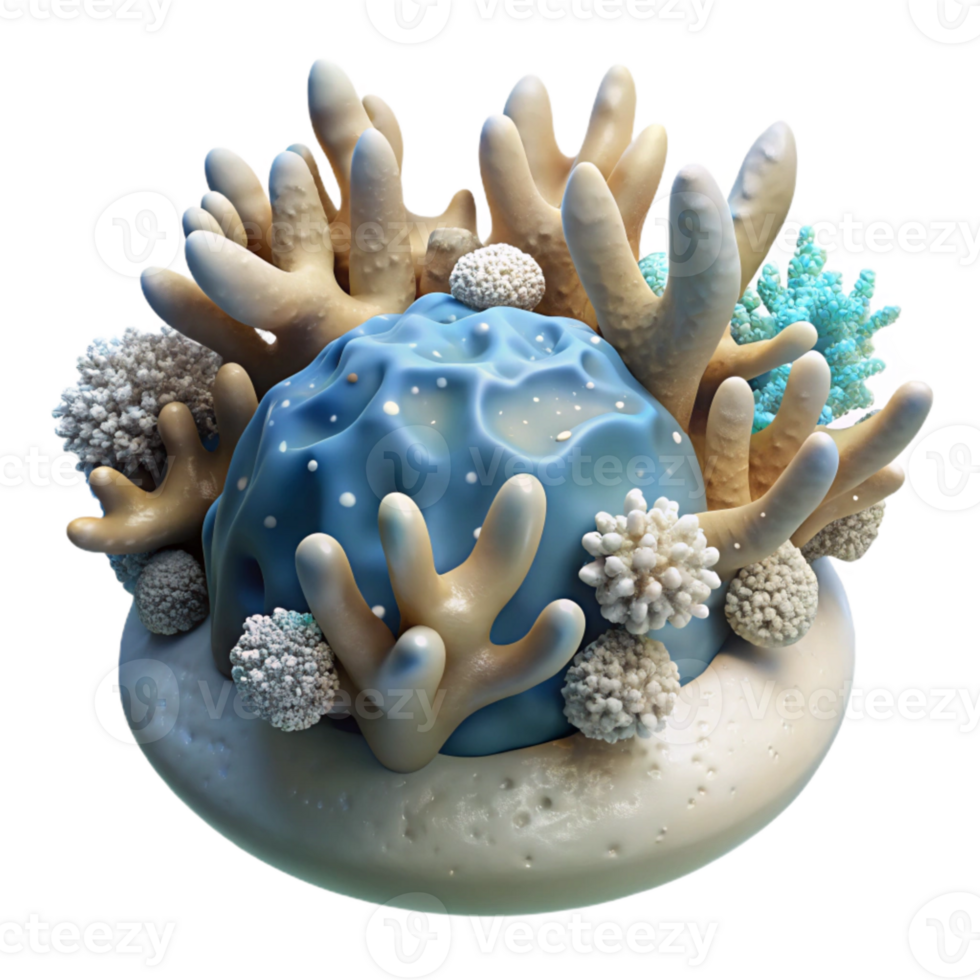 serene abstract Ocean Acidification Coral Bleaching Effect Isolated high quality png