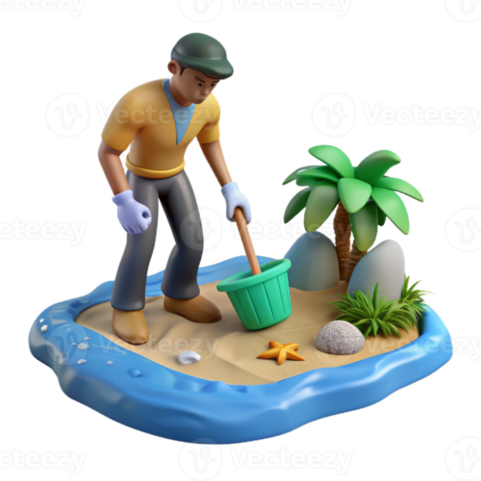 stunning abstract Ocean Conservation Volunteer Cutout Person Cleaning Beach original png