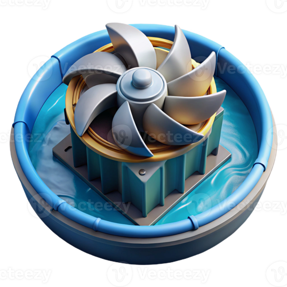 serene modern Ocean Current Turbine Array Layout Illustration Isolated genuine png