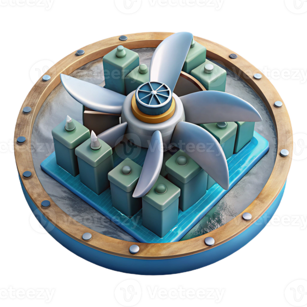 beautiful creative Ocean Current Turbine Array Layout Illustration Isolated high resolution png