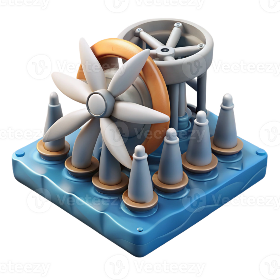 magnificent rustic Ocean Current Turbine Array Layout Illustration Isolated original png
