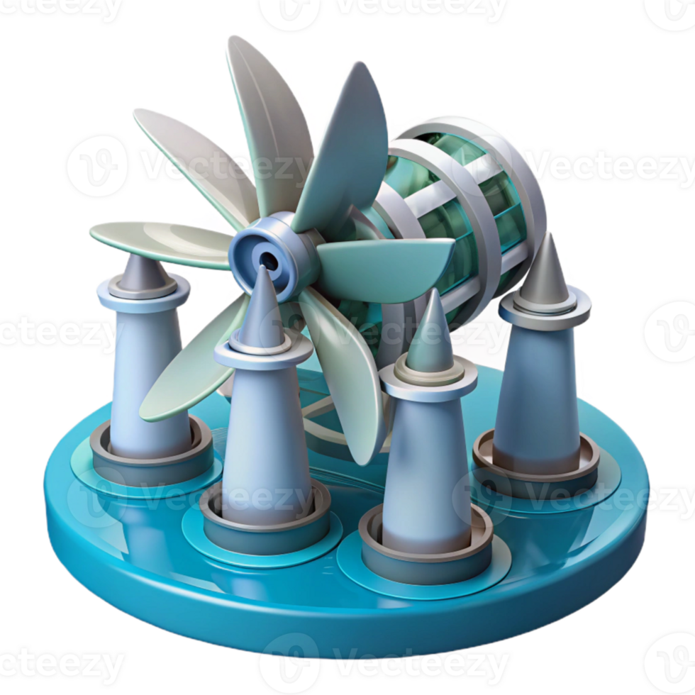 elegant abstract Ocean Current Turbine Array Layout Illustration Isolated genuine png
