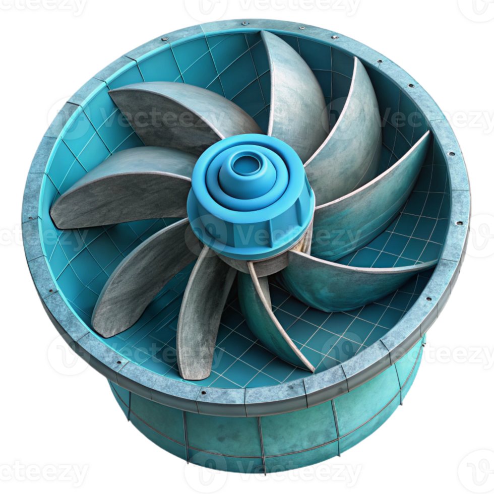 wonderful contemporary Ocean Current Turbine Design Blueprint Isolated professional png