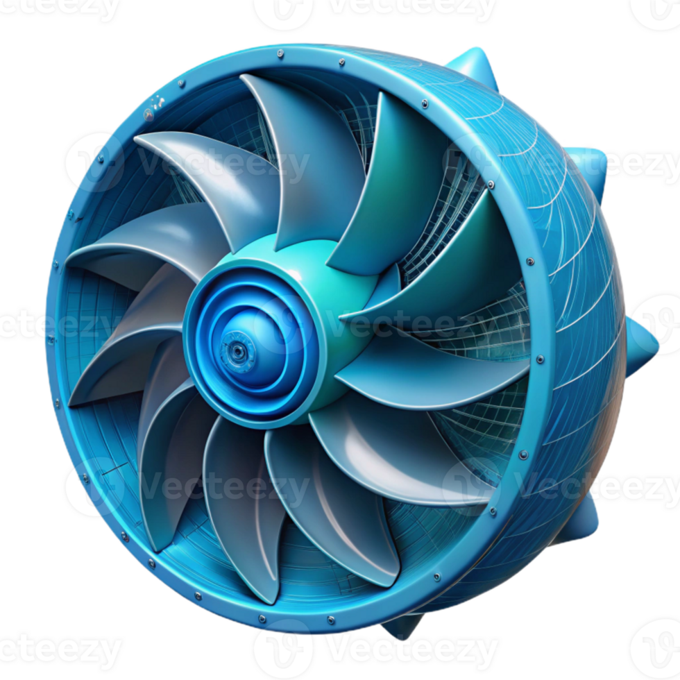 serene classic Ocean Current Turbine Design Blueprint Isolated authentic png