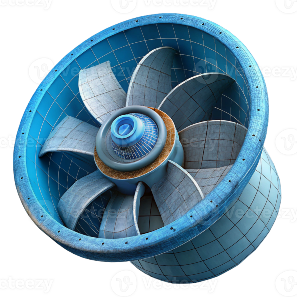 beautiful rustic Ocean Current Turbine Design Blueprint Isolated genuine png