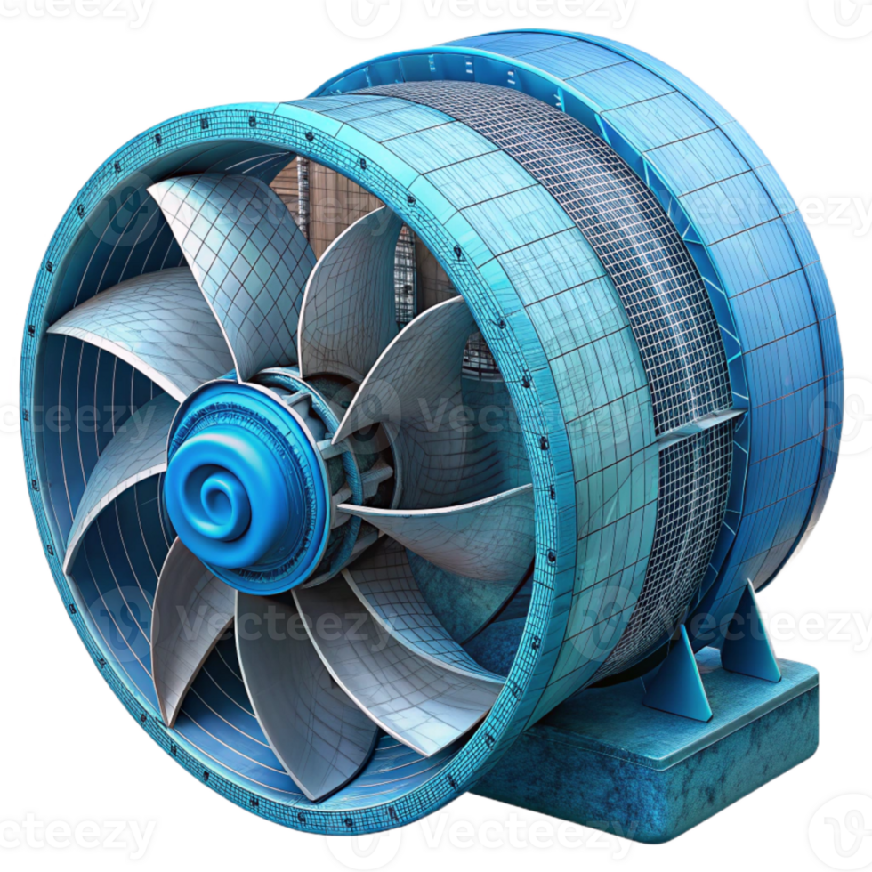 impressive rustic Ocean Current Turbine Design Blueprint Isolated detailed png
