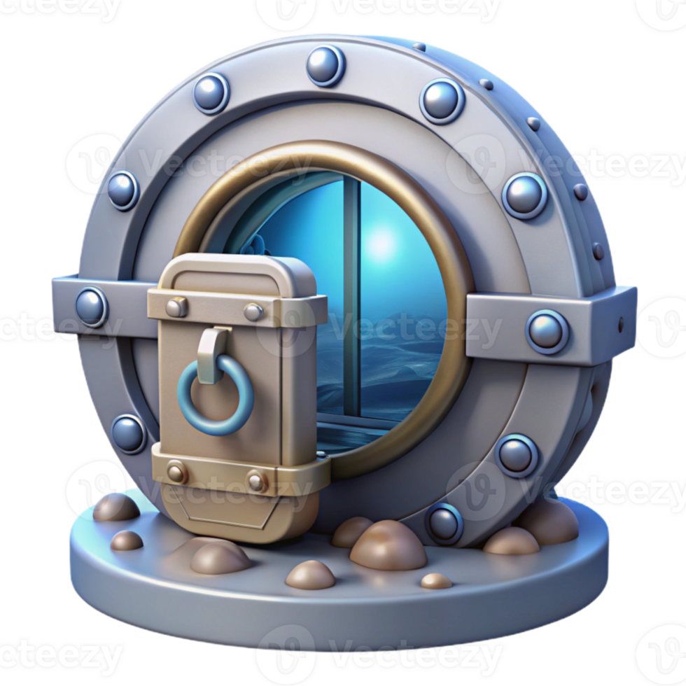 vibrant artistic Ocean Floor Observatory Entrance Hatch Transparent Background with Secure Locking genuine png