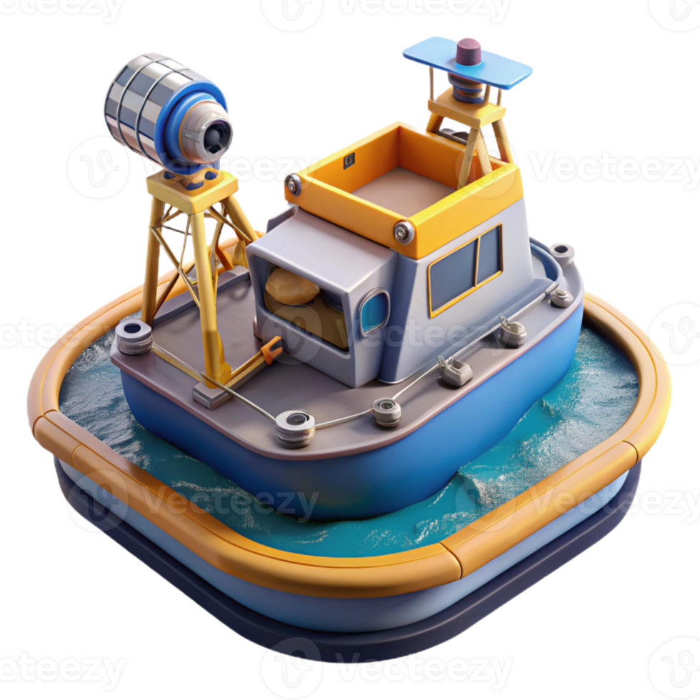 extraordinary minimalist Ocean Floor Seismic Survey Equipment Detailed Render Cutout high quality png