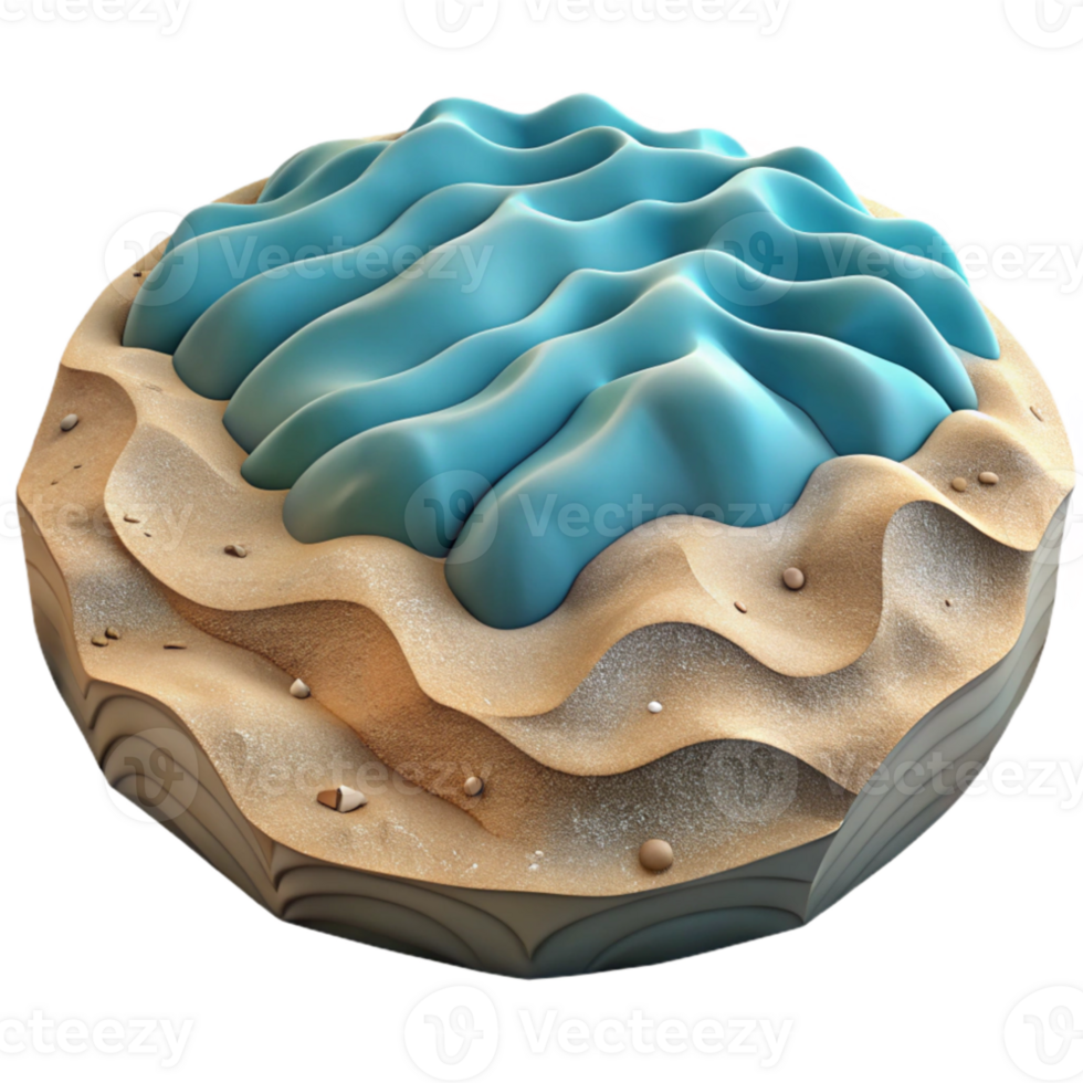 elegant modern Ocean Floor with Sand Ripples Cutout Textured Surface high quality png