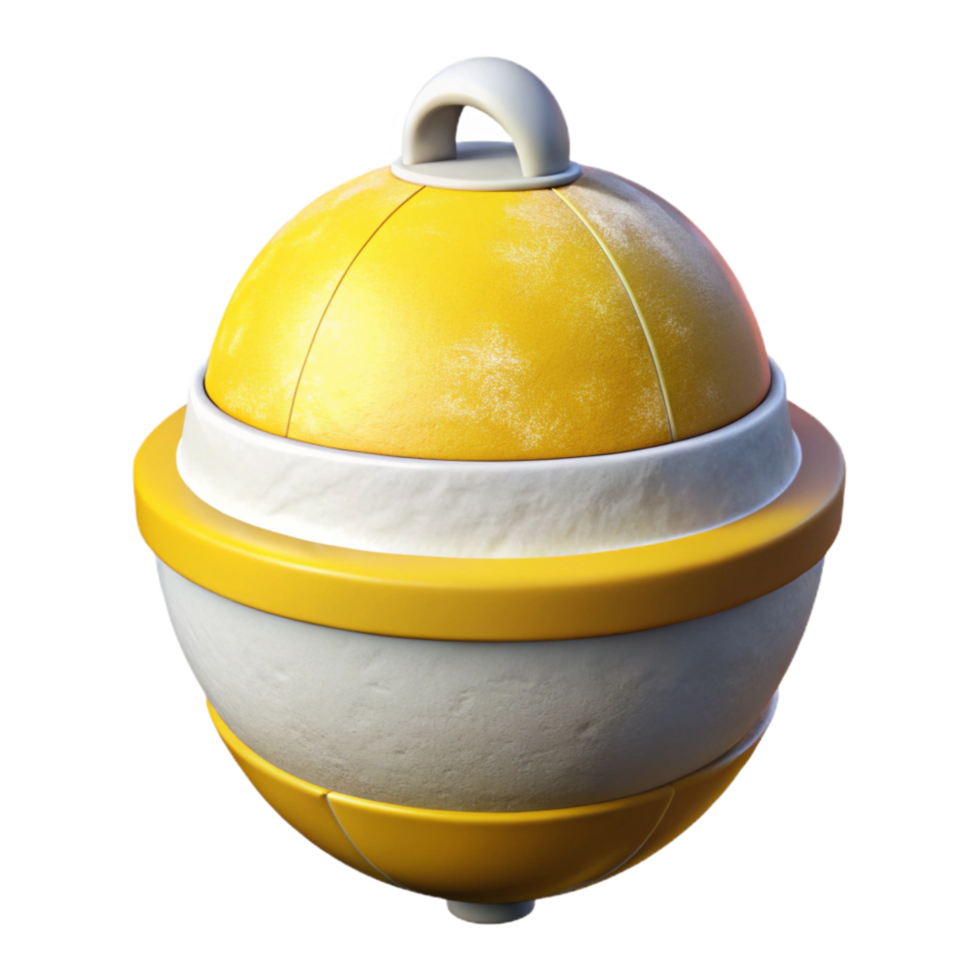 elegant minimalist Oceanographic Data Buoy Yellow and White Isolated high quality png