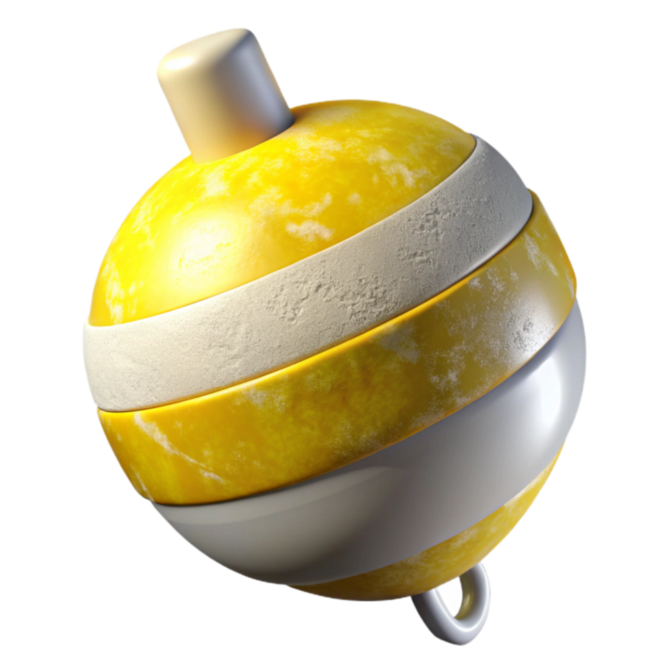dramatic modern Oceanographic Data Buoy Yellow and White Isolated high quality png