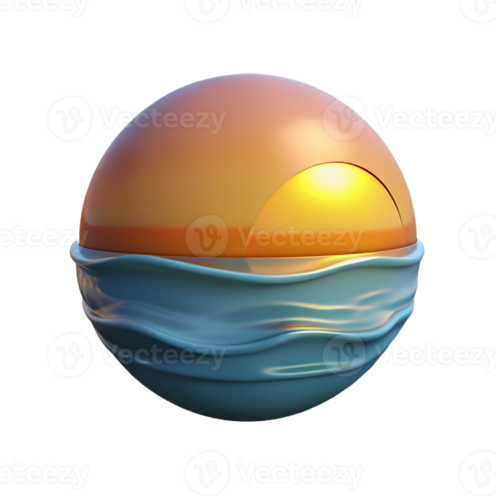 serene artistic Ocean Sunrise Reflection Cutout Isolated high quality png