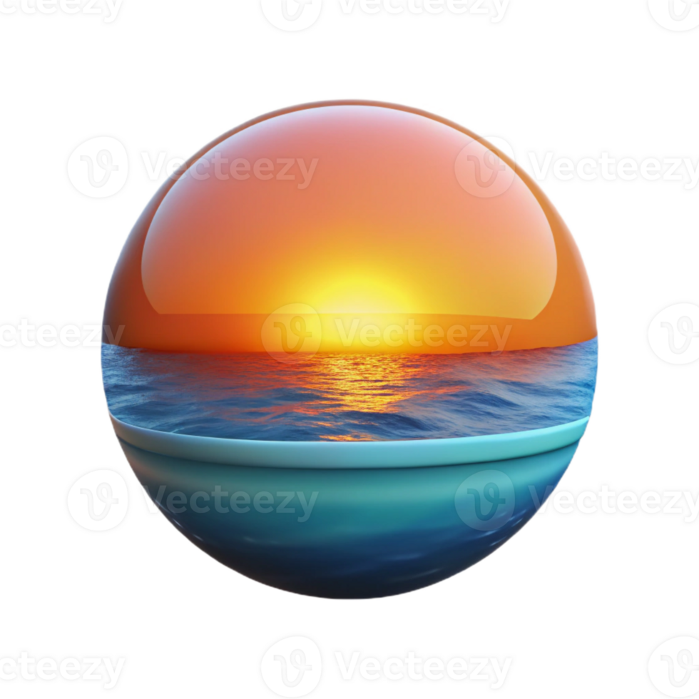 extraordinary vintage Ocean Sunrise Reflection Cutout Isolated authentic png