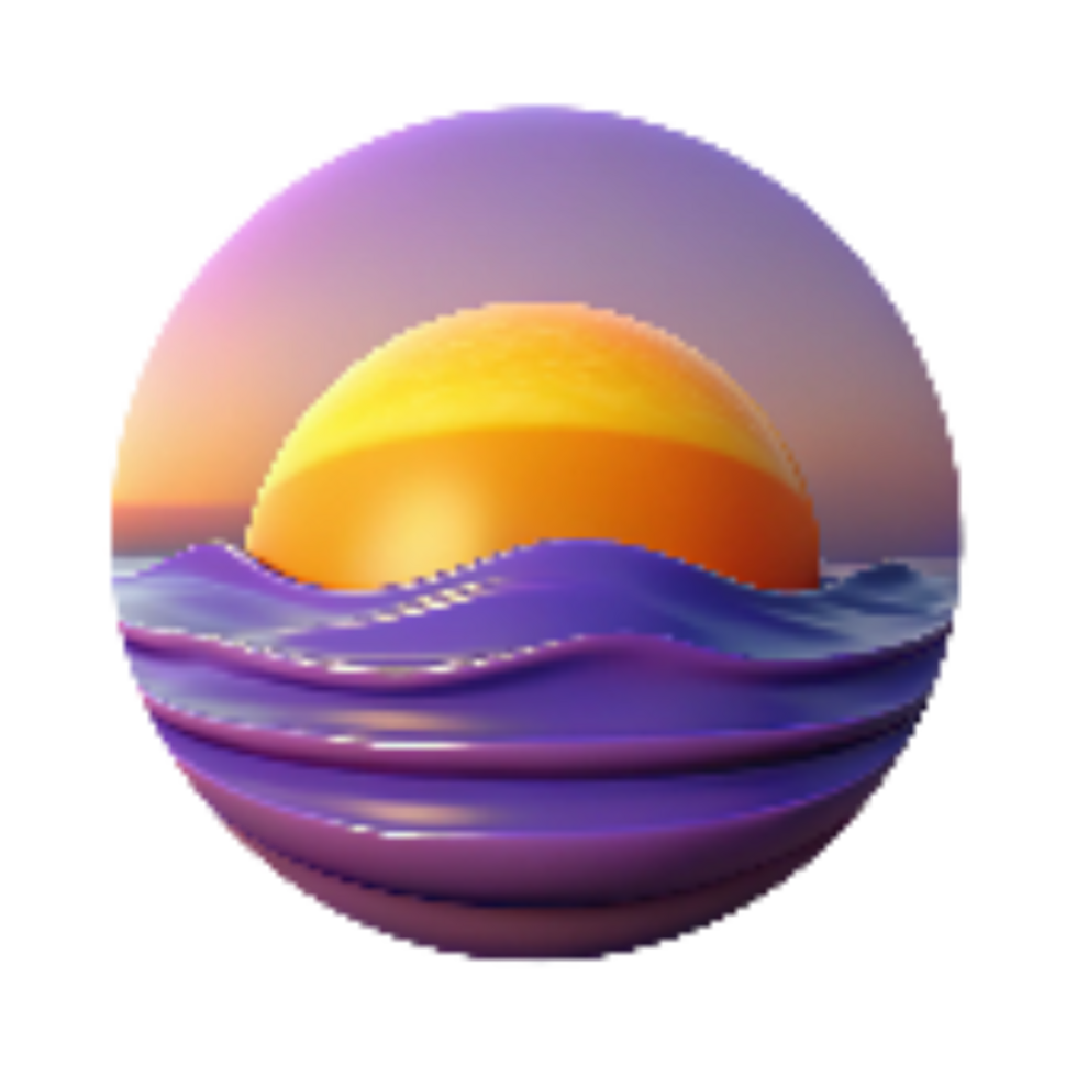 magnificent modern Ocean Sunset Cutout Orange and Purple Hues premium png