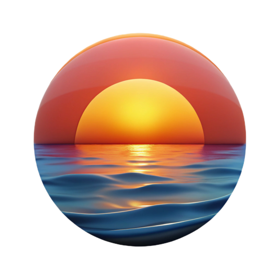 wonderful abstract Ocean Sunset Silhouette Cutout Isolated genuine png