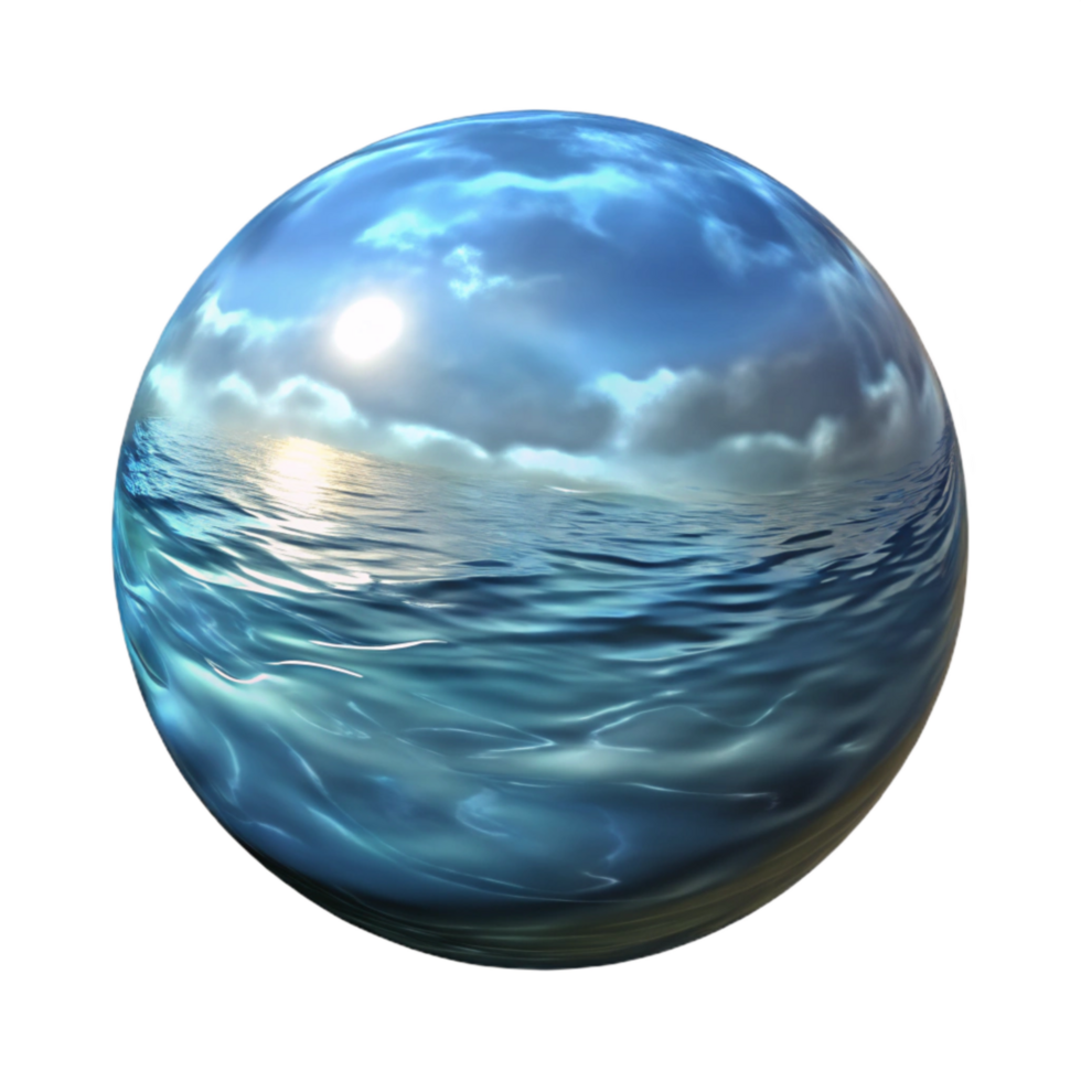 beautiful minimalist Ocean Surface Reflection Element authentic png
