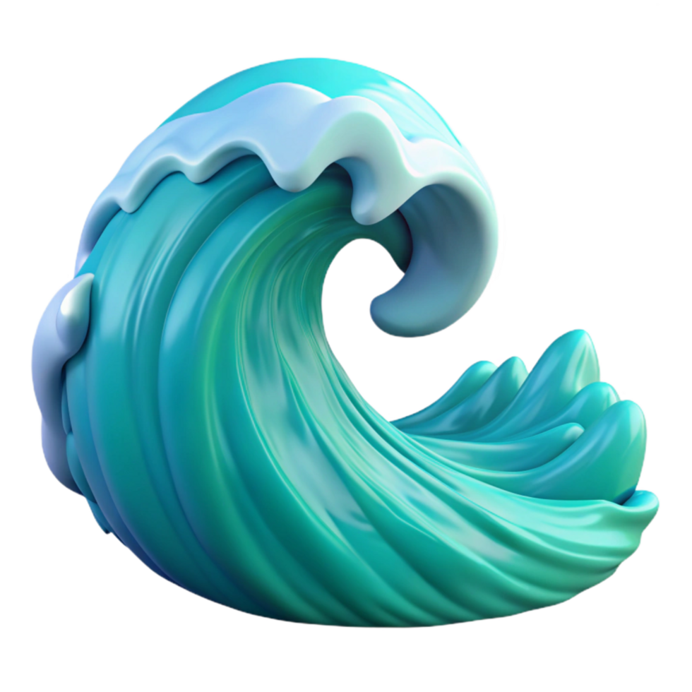 vibrant artistic Ocean Wave Curling Cresting Isolated Cutout exclusive png