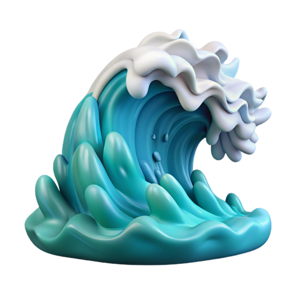 dramatic classic Ocean Waves Crashing Isolated Element high quality png