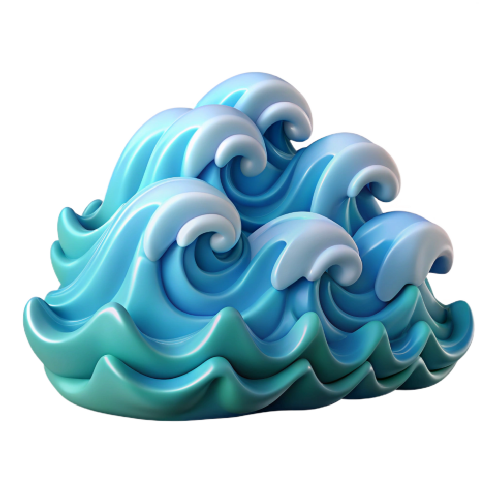 impressive artistic Ocean Waves Pattern Cutout Isolated premium png