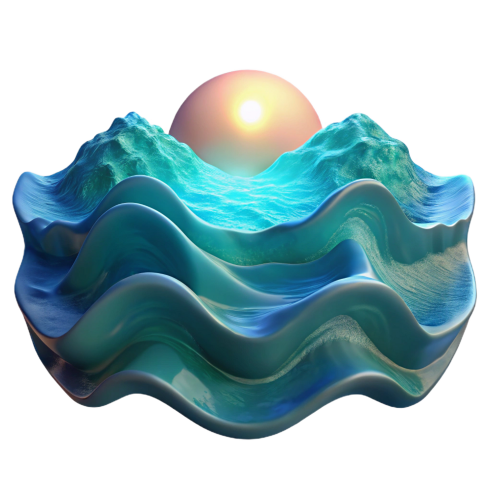 elegant traditional Ocean Waves From Below Cutout Sunlight Filtering professional png
