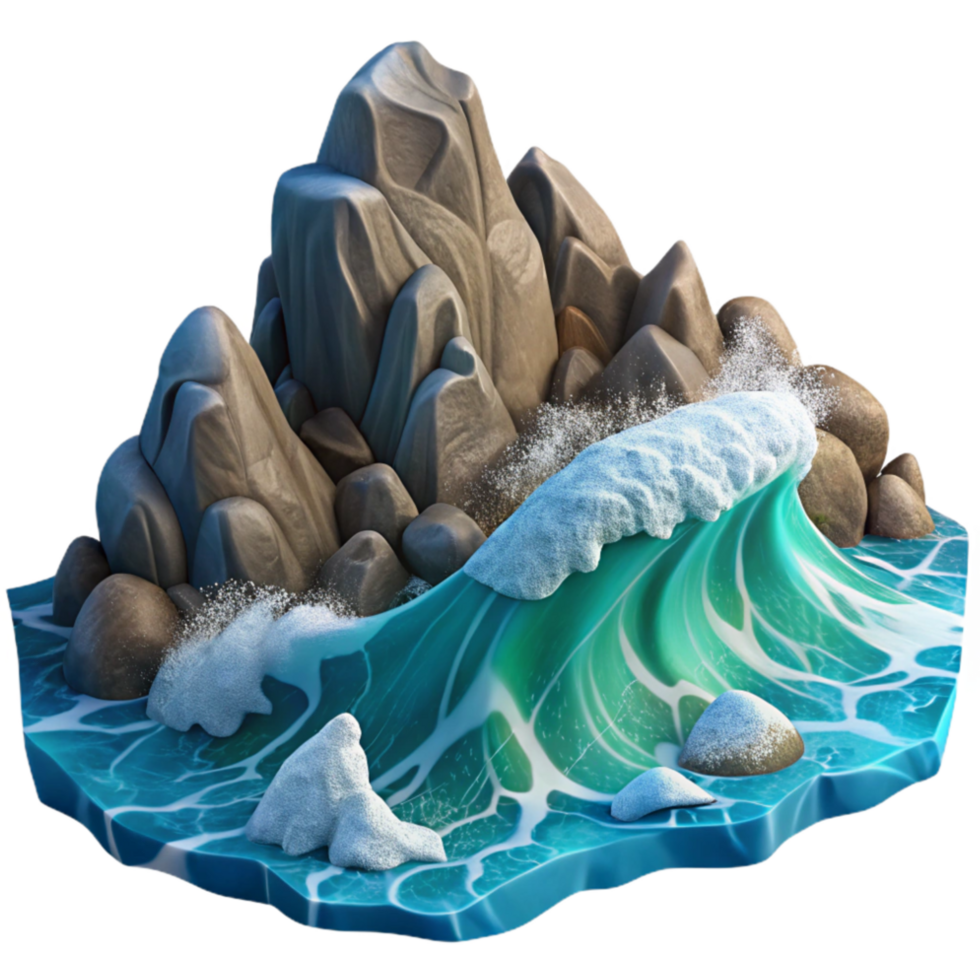 impressive traditional Ocean Waves Crashing Rocky Coast exclusive png