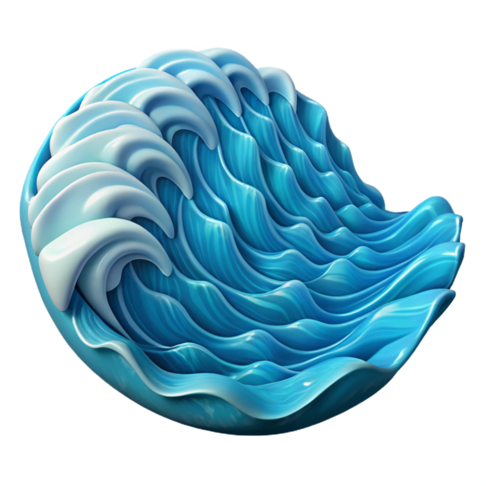 elegant minimalist Ocean Waves Pattern Cutout Isolated premium png