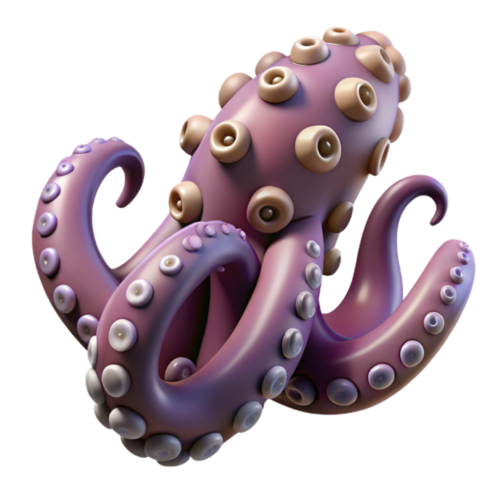 stunning rustic Octopus Tentacle Cutout Suction Cups Visible Isolated detailed png
