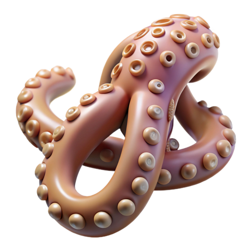 beautiful traditional Octopus Tentacle Cutout Suction Cups Visible Isolated high resolution png
