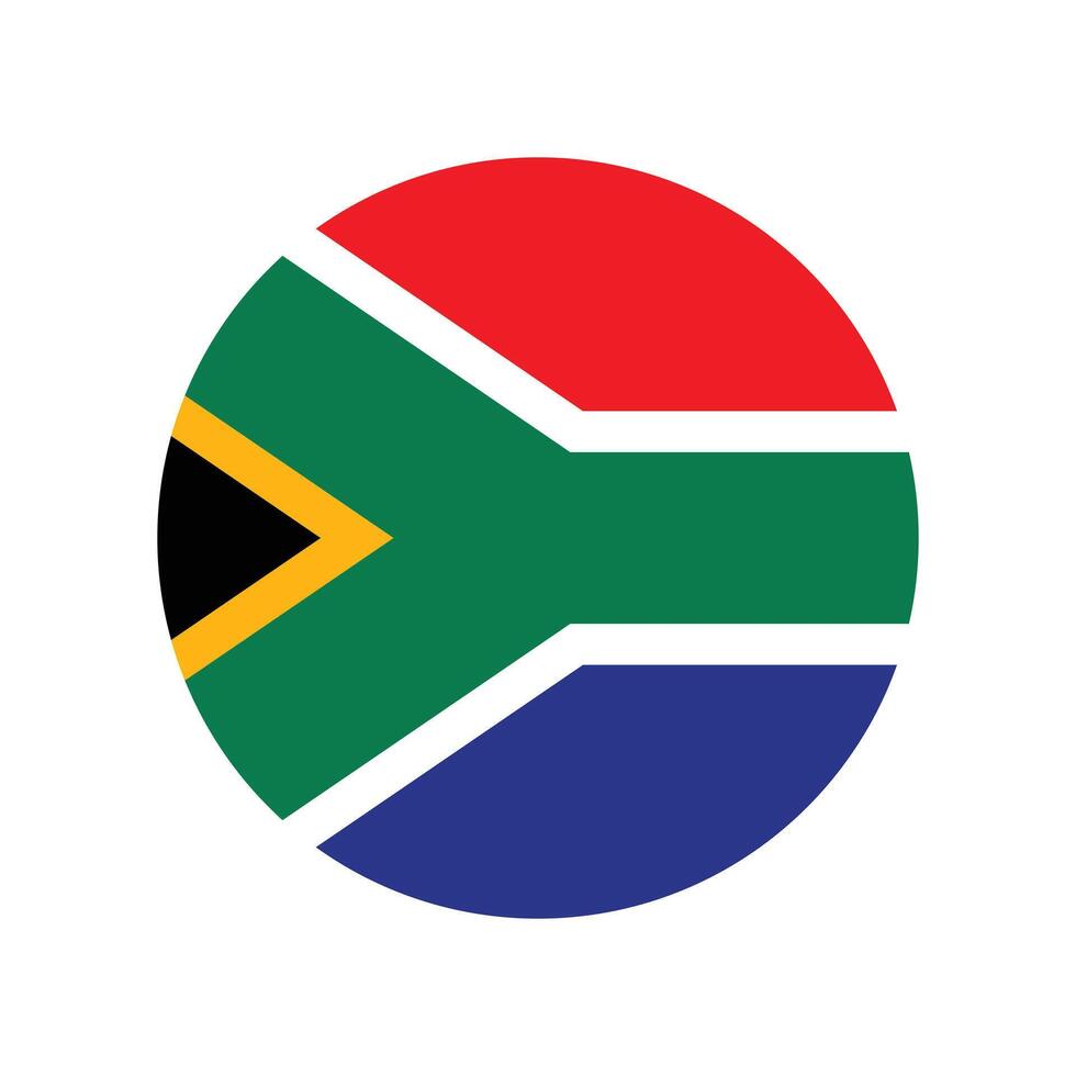 Flag of South Africa, South Africa flag in circle shape, Icon for mobile apps, UI and web design. EPS10 vector