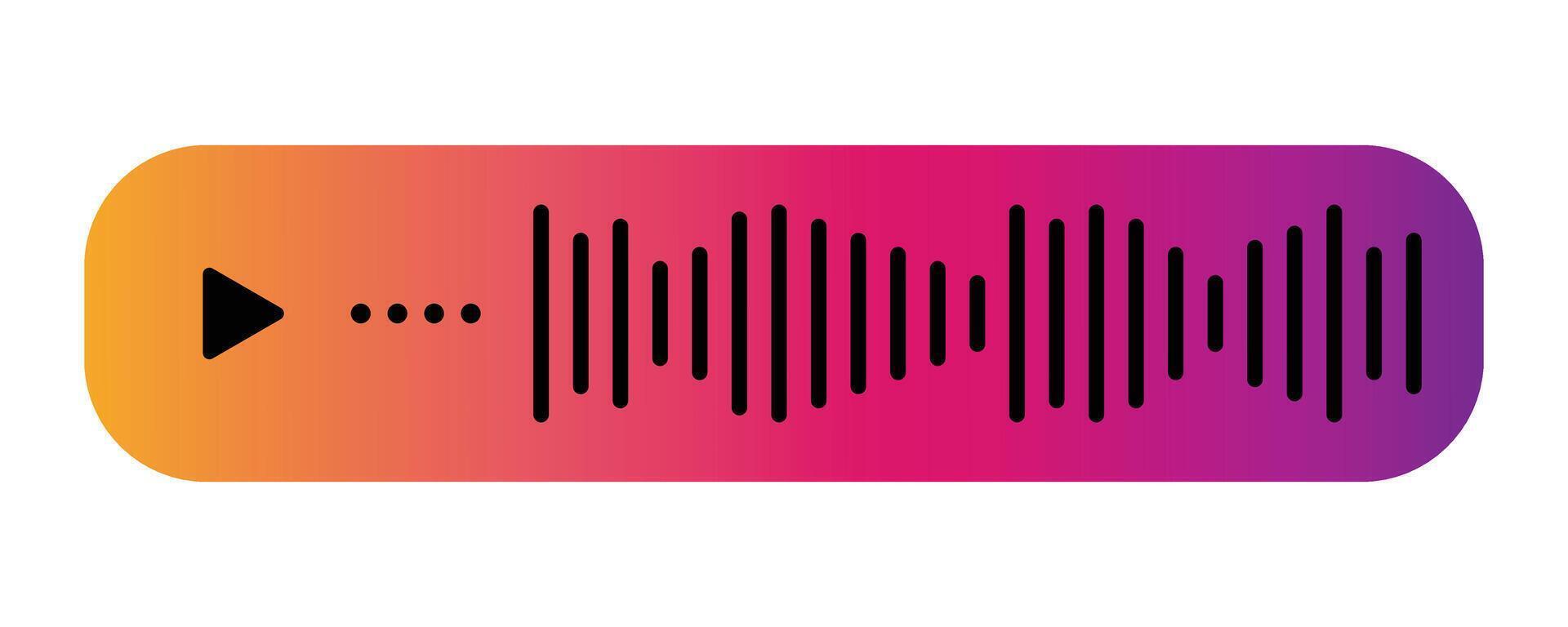 Voice message sound Play button, Colorful gradient sound wave equalizer. Voice message bubble. chat audio record play for mobile phone messenger, eps 10. vector