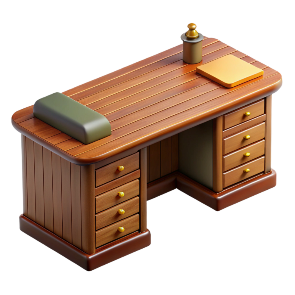 extraordinary creative Office Desk Wooden Top Isolated png