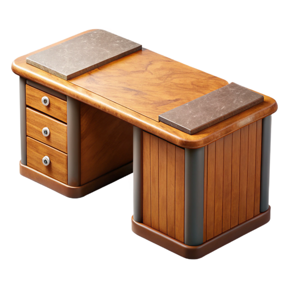 magnificent classic Office Desk Wooden Top Isolated authentic png