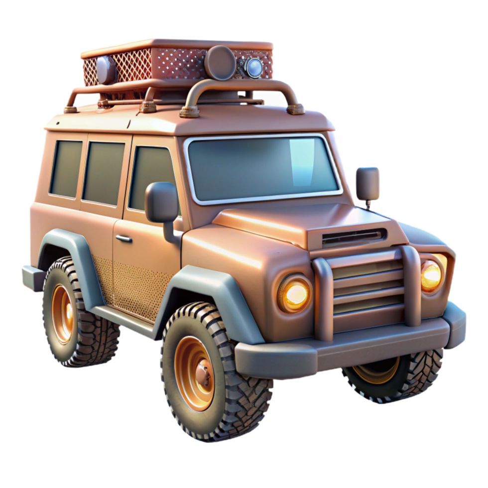 serene artistic Off Road Vehicle with Spare Tire Cutout professional png