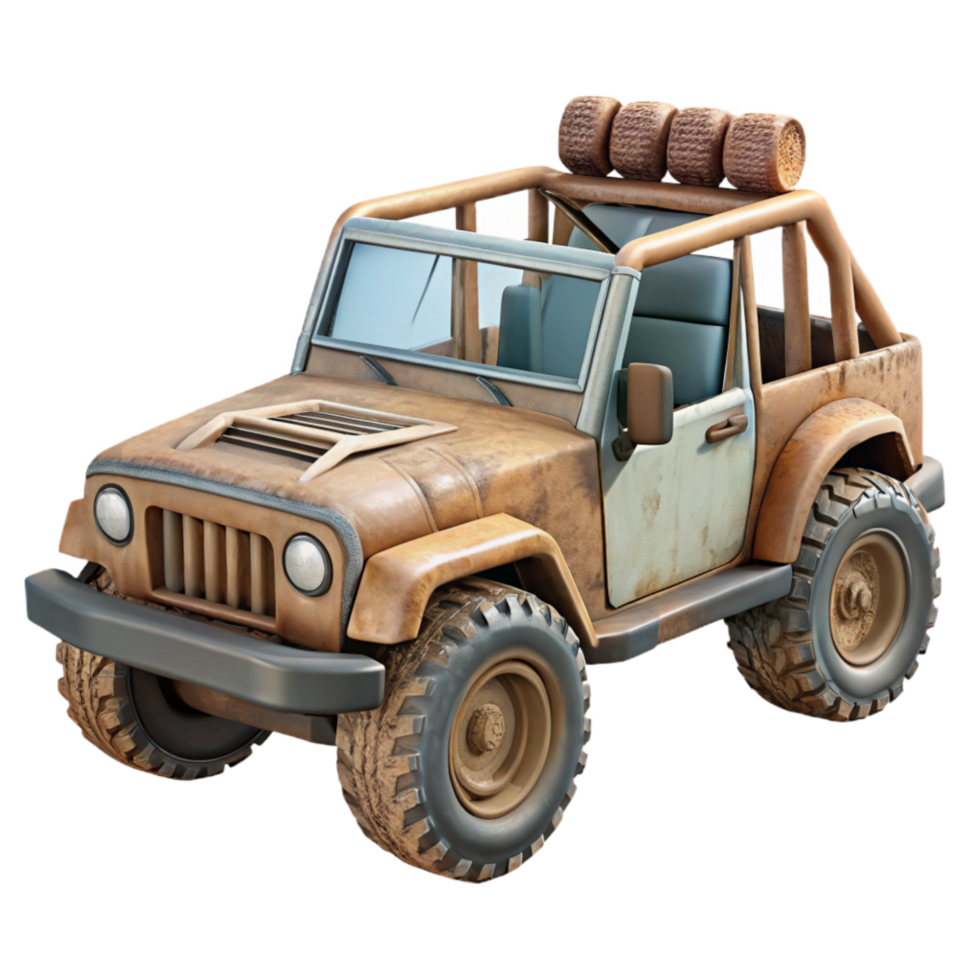 magnificent rustic Off Road Vehicle with Spare Tire Cutout genuine png